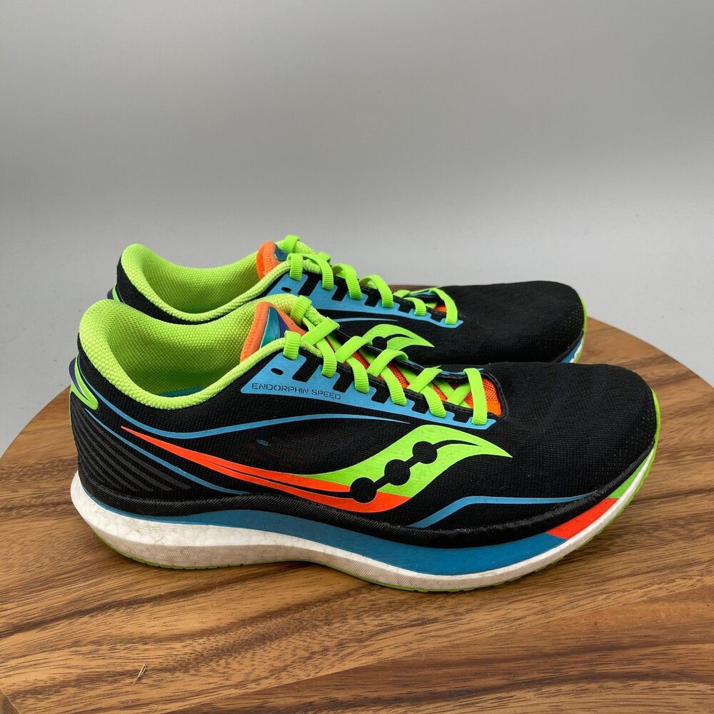 Saucony Endorphin Speed Shoes Mens 10 Black Running Comfort Walking Sneakers